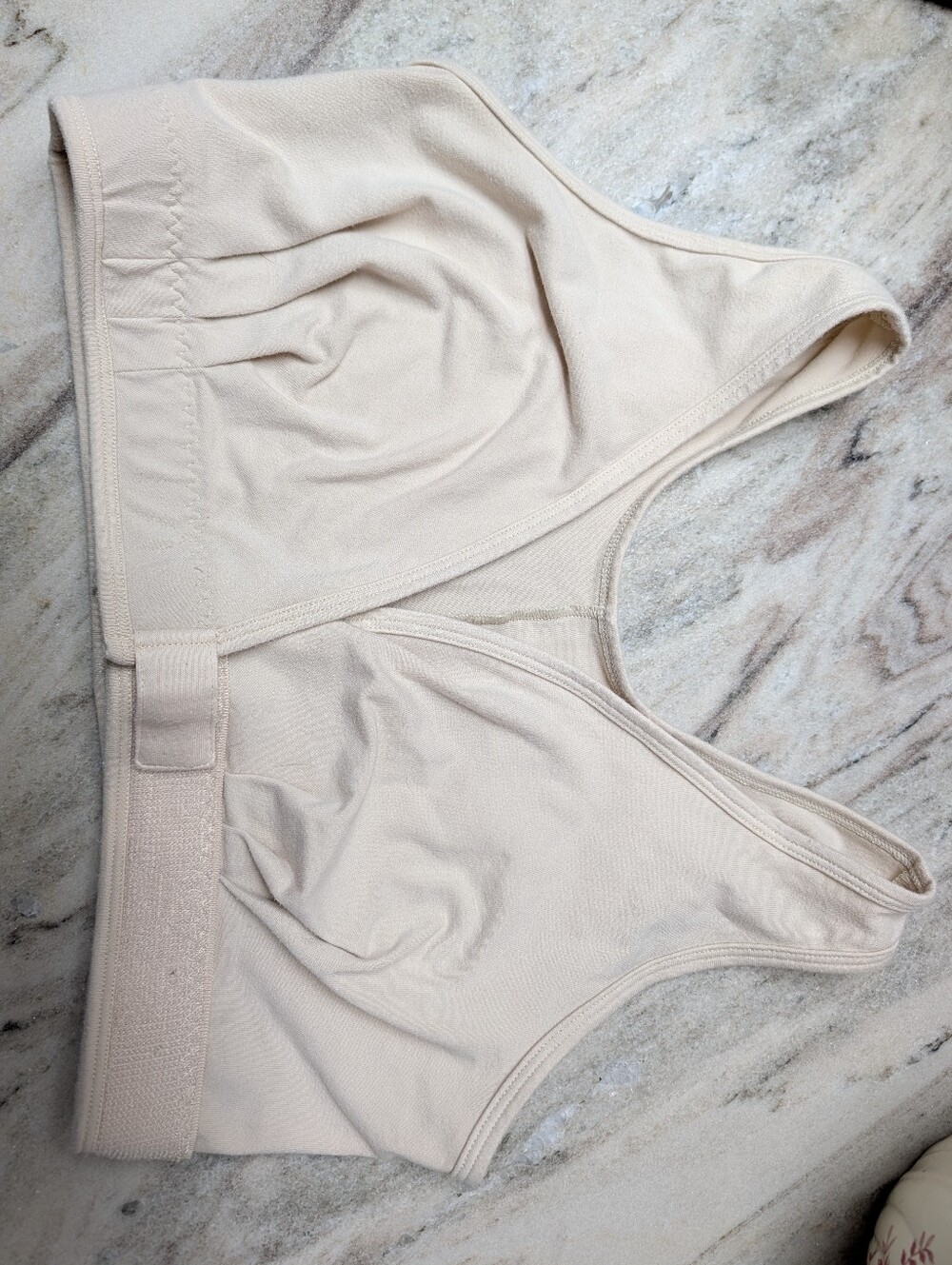 Comfort Soft-Cup Front Velcro Closure Bra in Cream